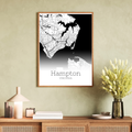 Hampton Virginia City Map Poster - GroovyGrove