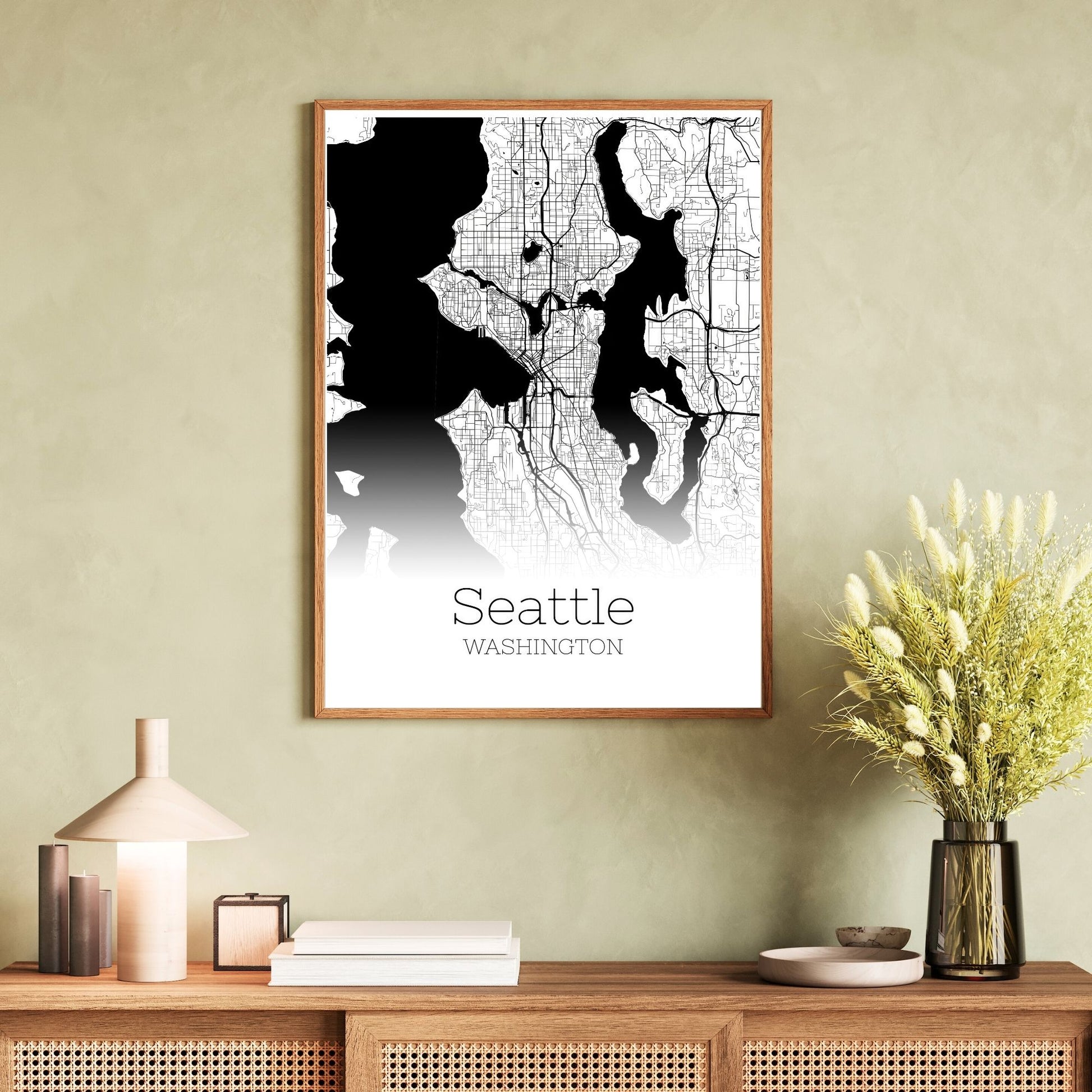 Seattle Washington City Map Poster - GroovyGrove