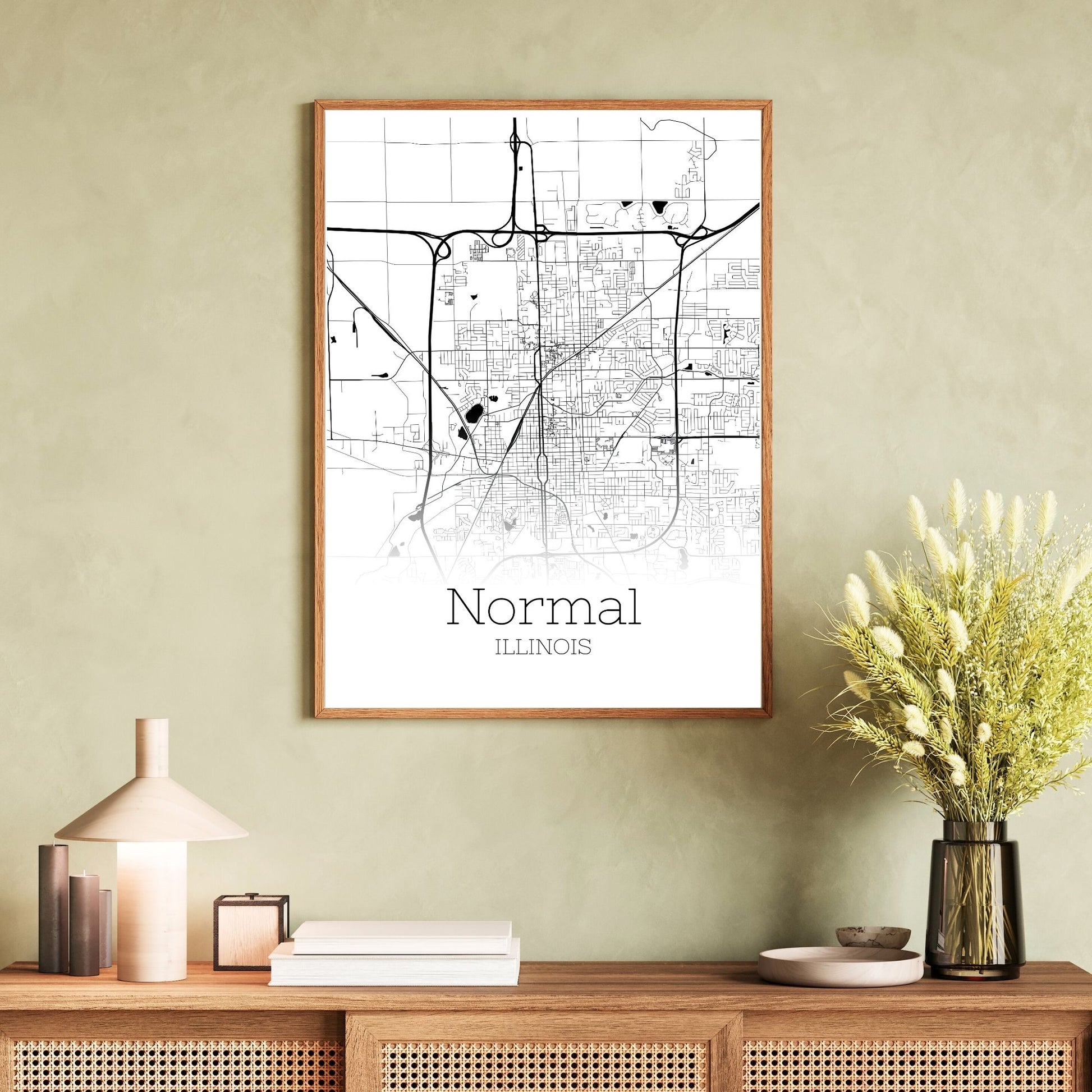 Normal Illinois City Map Poster - GroovyGrove