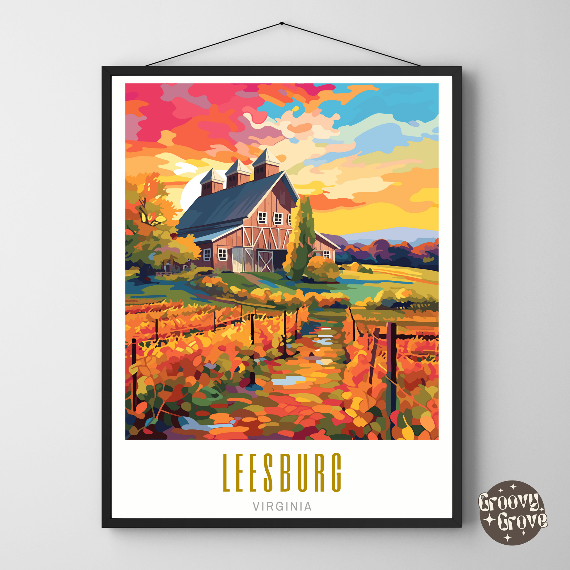 Leesburg Virginia Poster - GroovyGrove