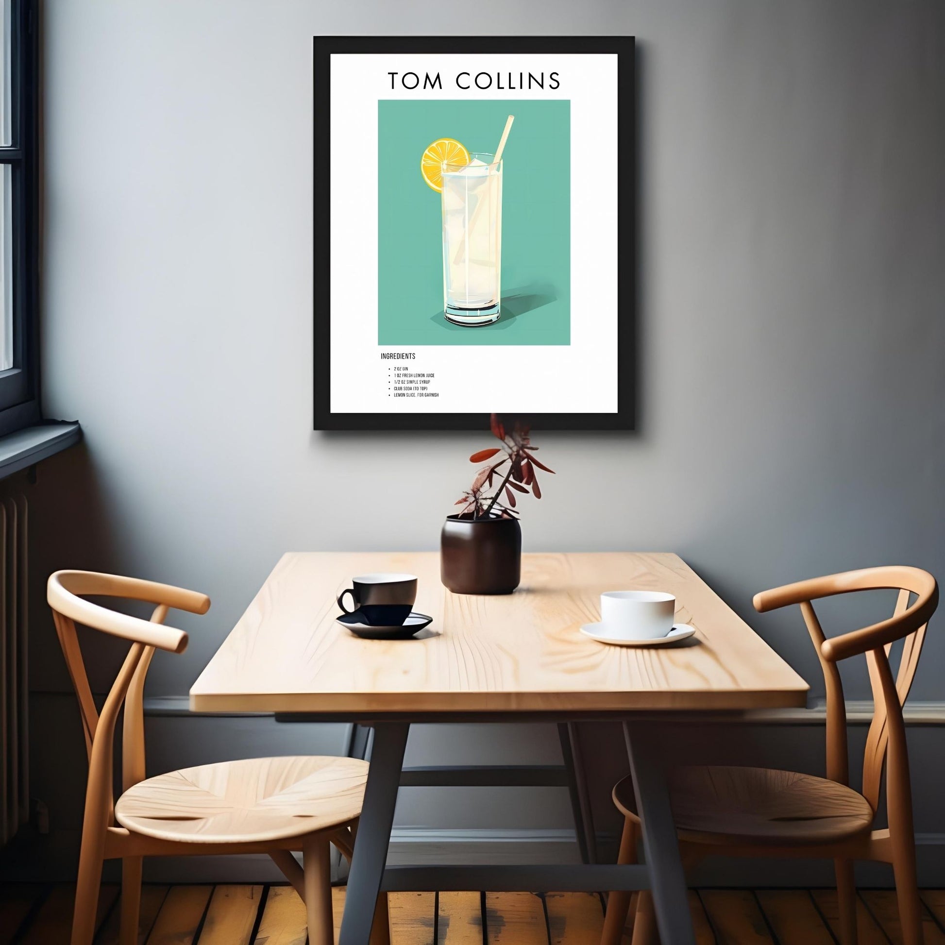 Tom Collins Retro Cocktail Poster - GroovyGrove