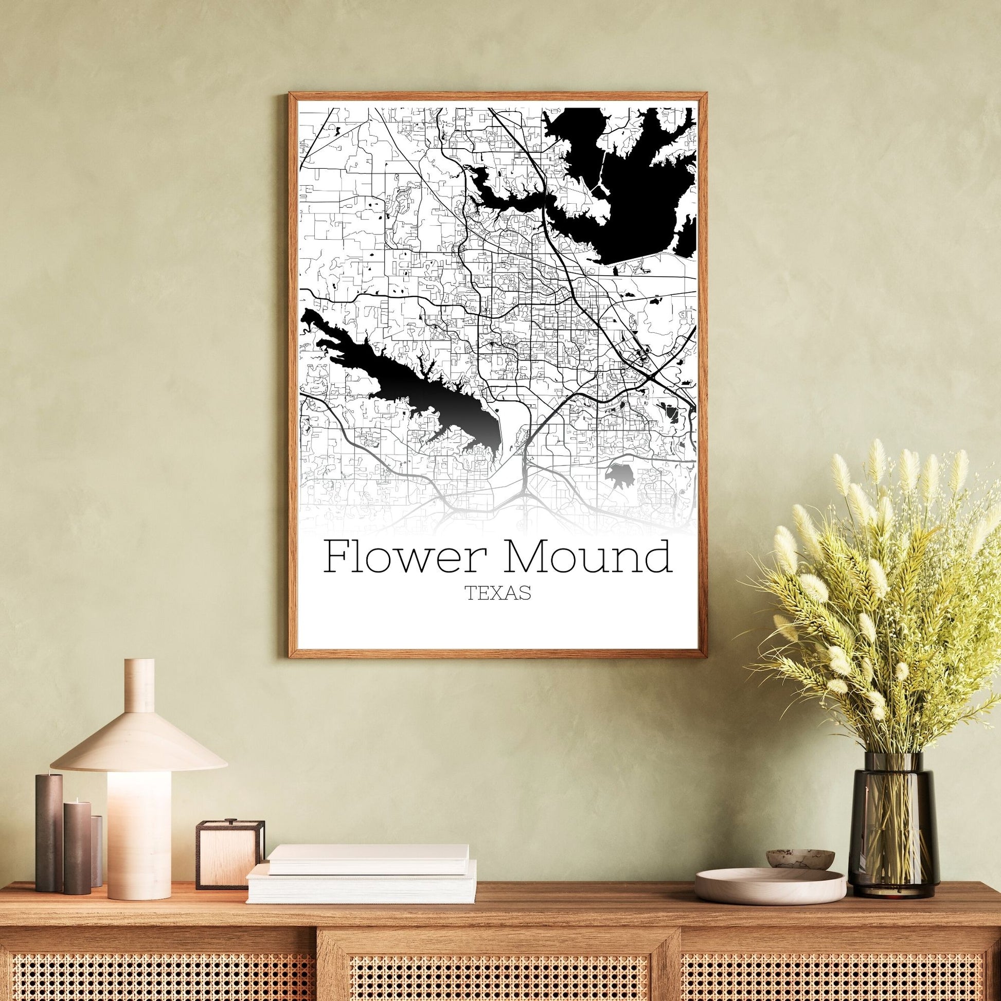 Flower Mound Texas City Map Poster - GroovyGrove