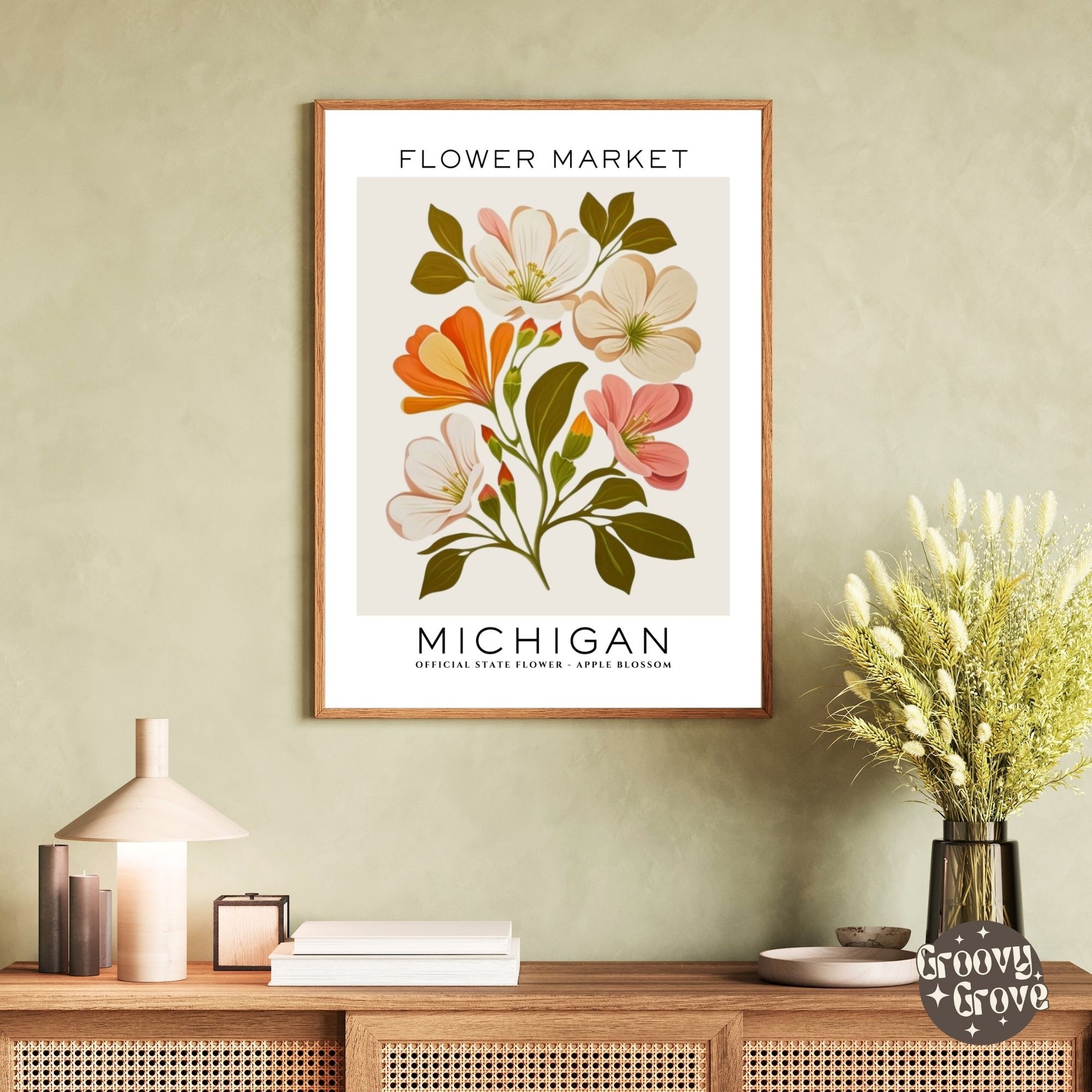 Michigan Flower Market Poster - GroovyGrove