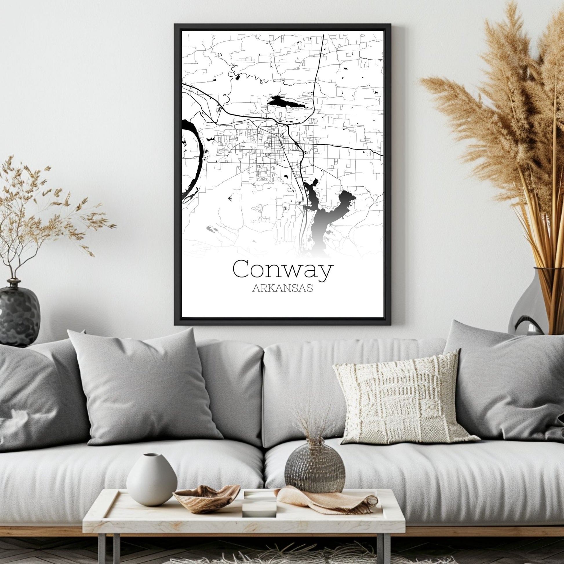 Conway Arkansas City Map Poster - GroovyGrove