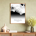 Honolulu Hawaii City Map Poster - GroovyGrove