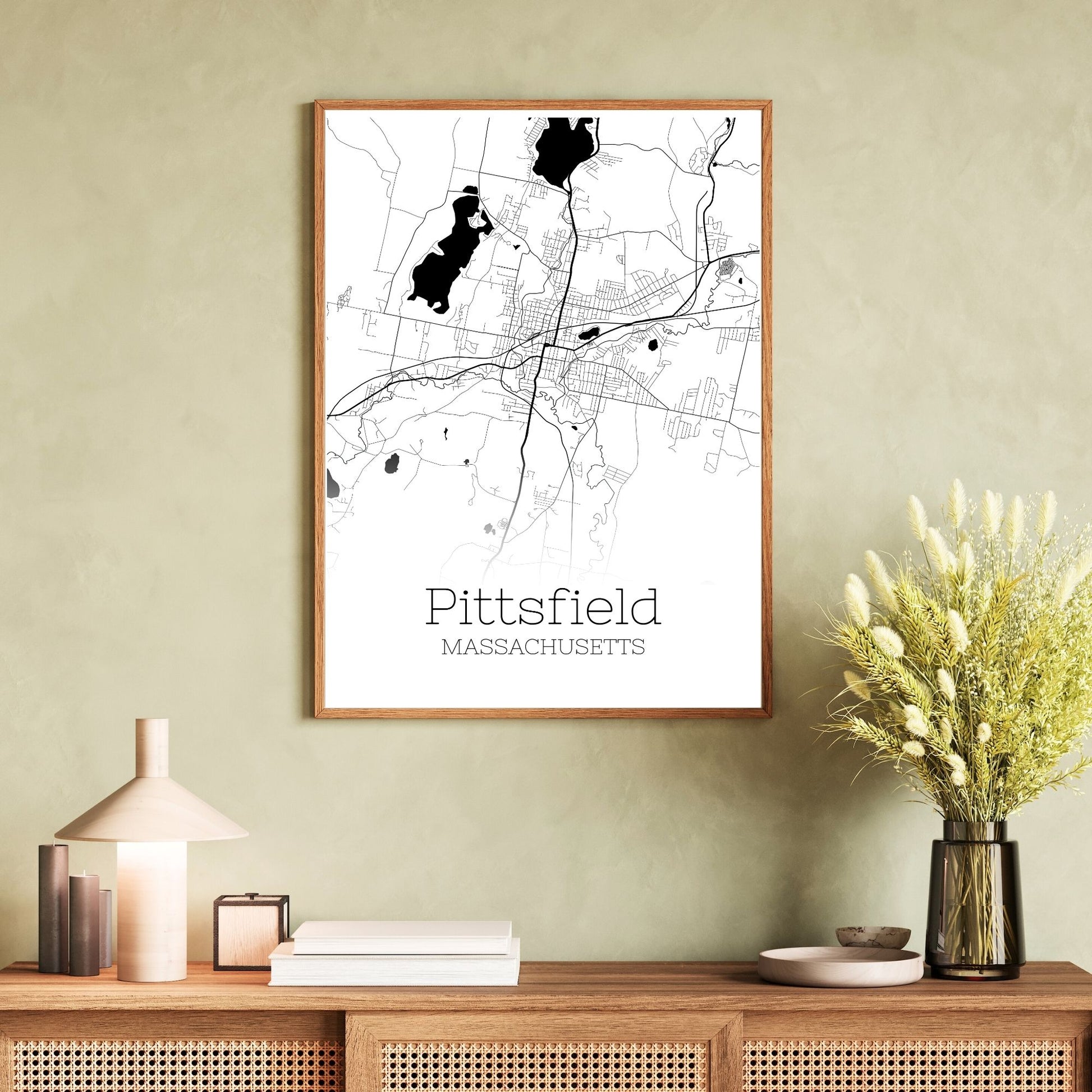 Pittsfield Massachusetts City Map Poster - GroovyGrove