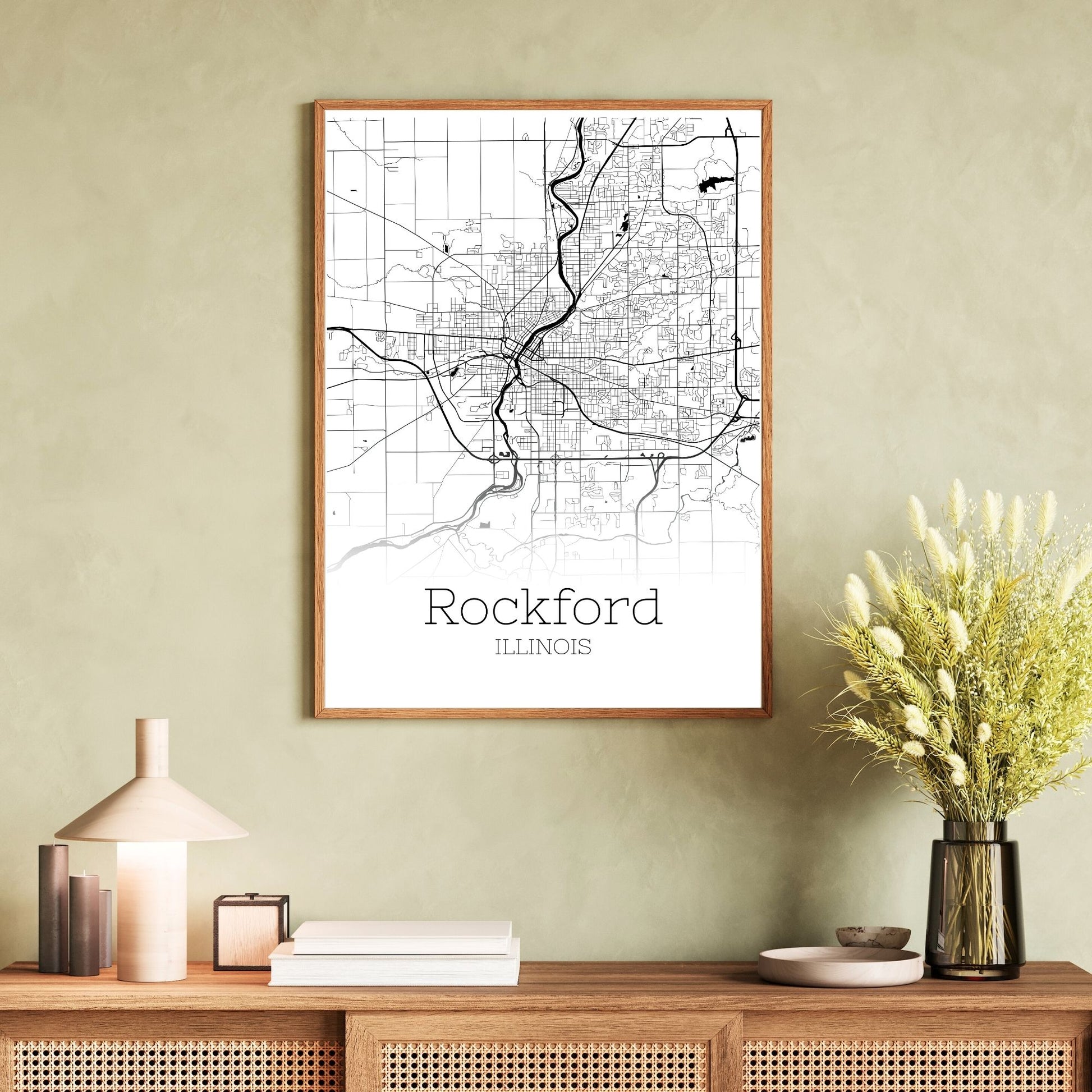 Rockford Illinois City Map Poster - GroovyGrove