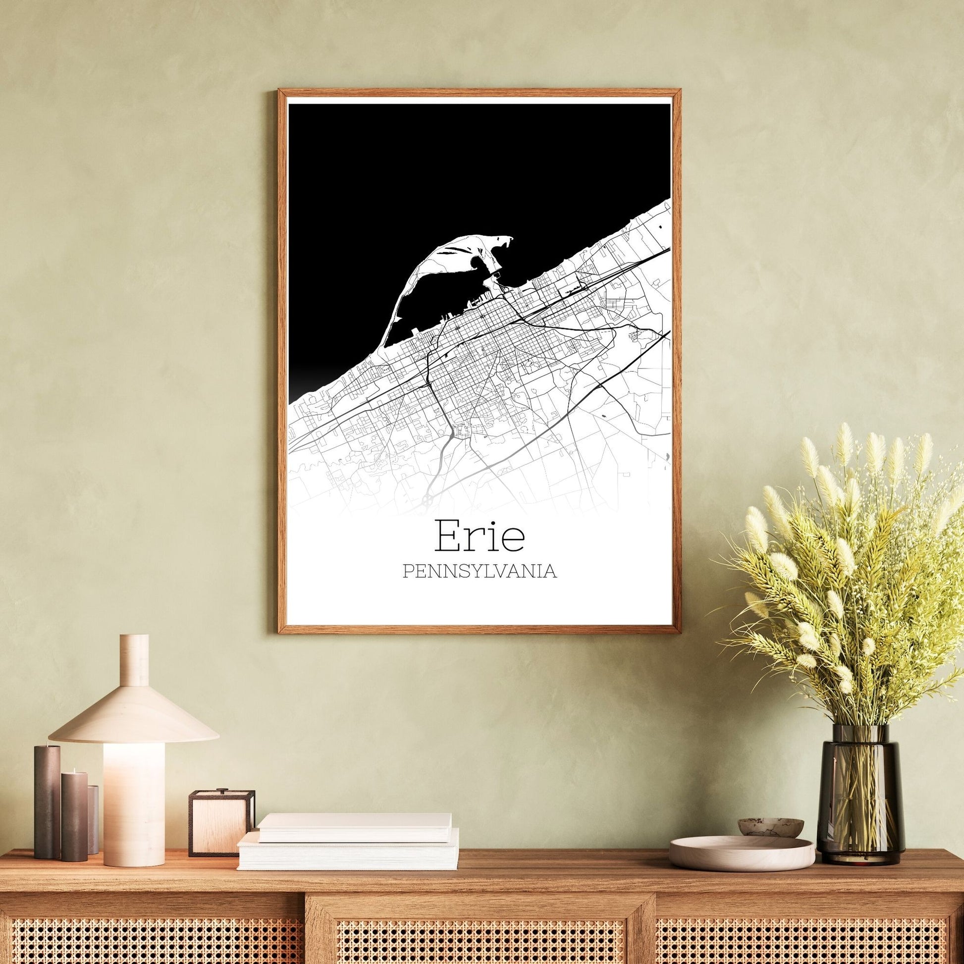 Erie Pennsylvania City Map Poster - GroovyGrove