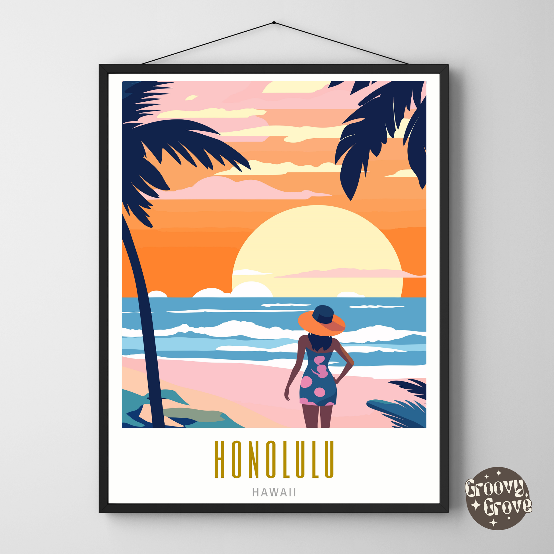 Honolulu Hawaii Poster - GroovyGrove