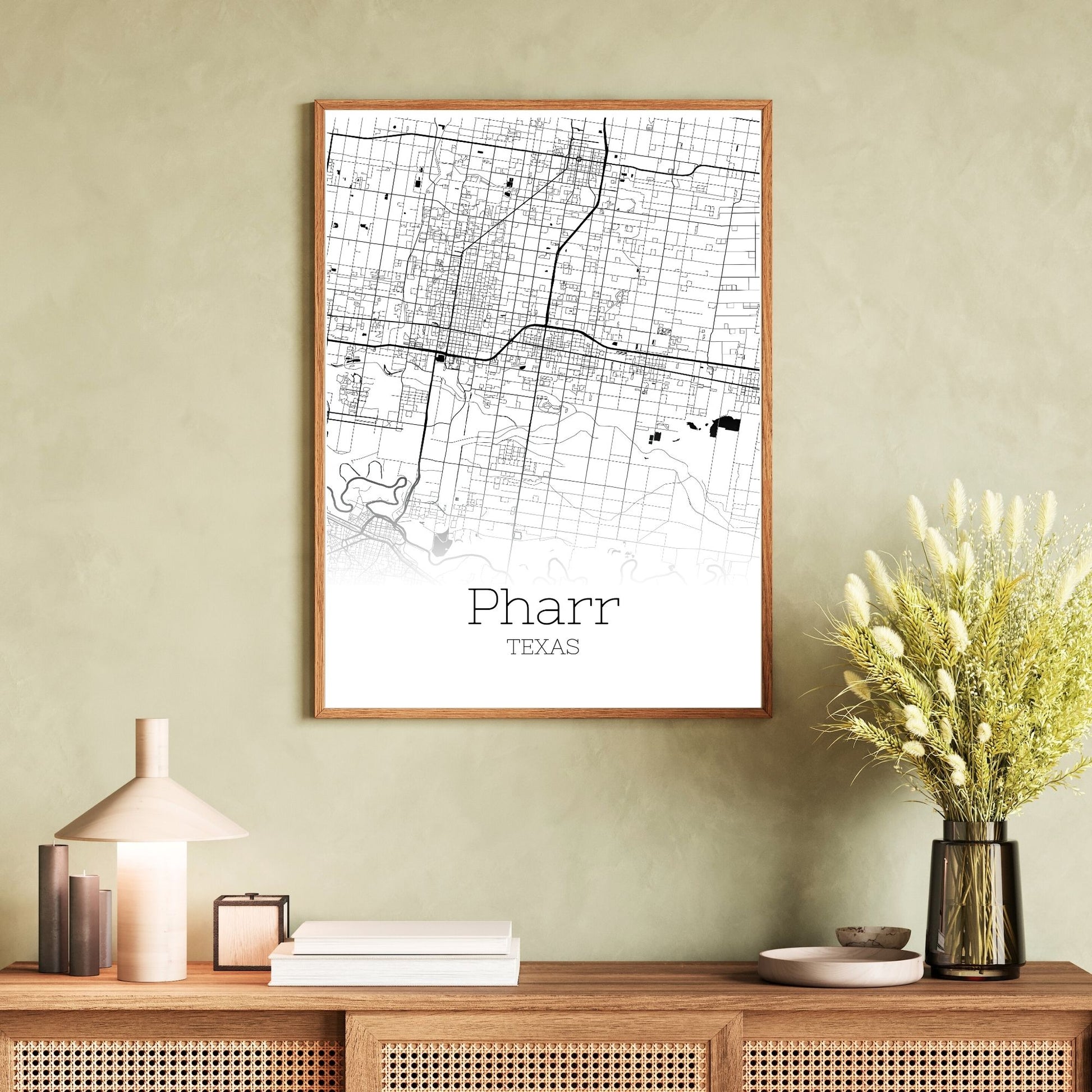 Pharr Texas City Map Poster - GroovyGrove