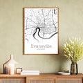 Evansville Indiana City Map Poster - GroovyGrove