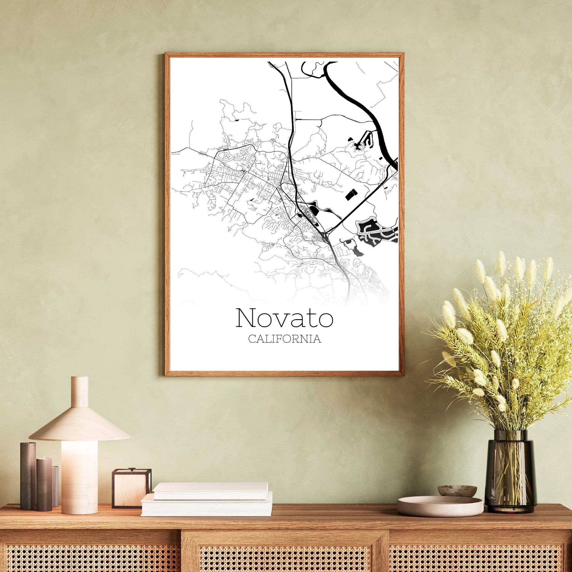 Novato California City Map Poster - GroovyGrove