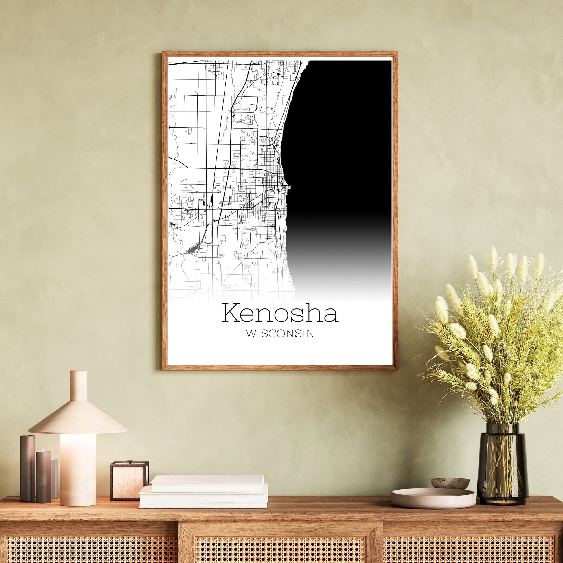 Kenosha Wisconsin City Map Poster - GroovyGrove