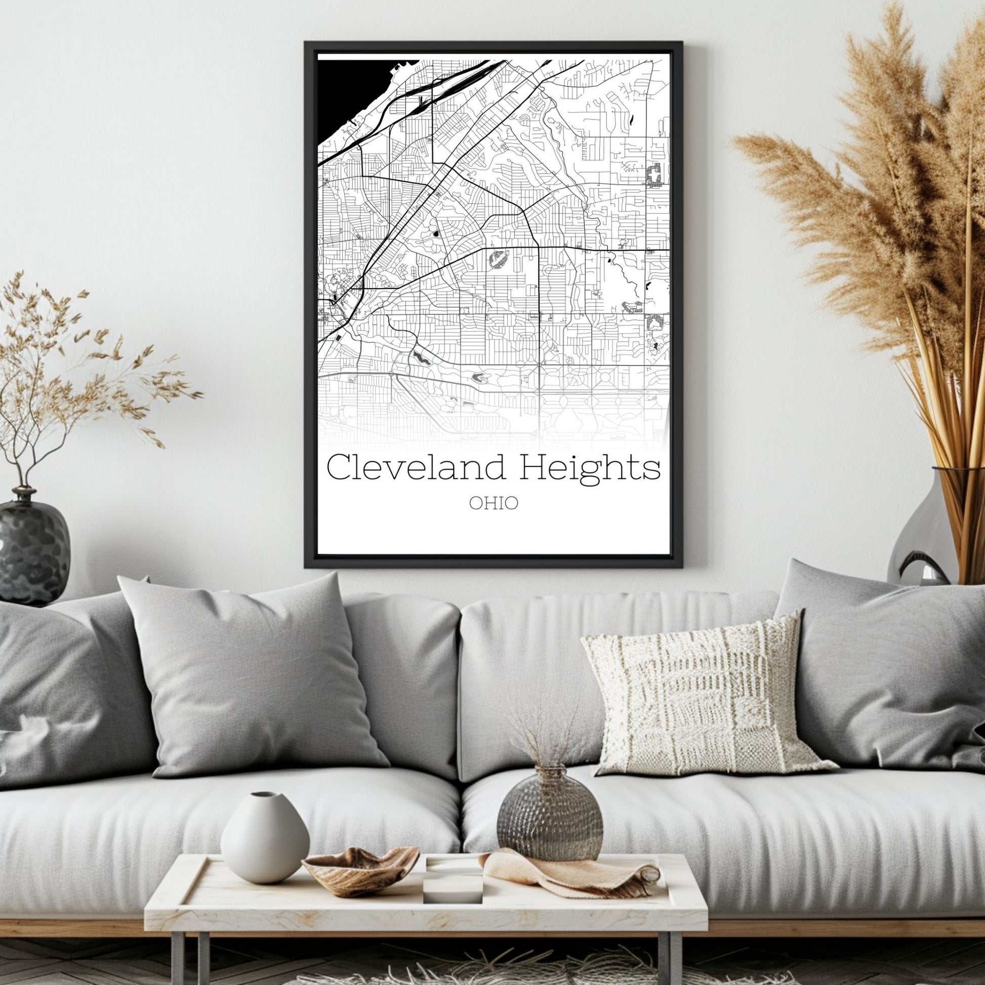 Cleveland Heights Ohio City Map Poster - GroovyGrove