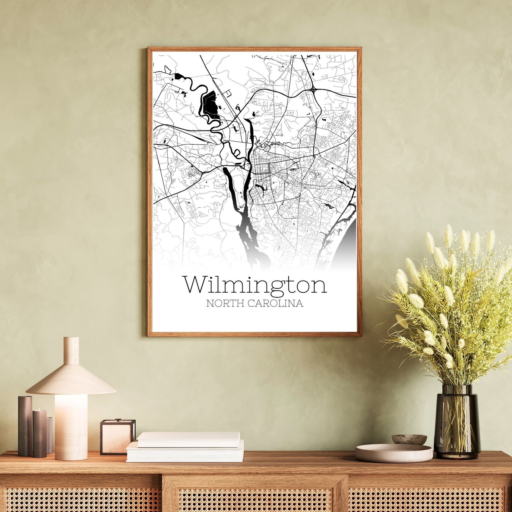 Wilmington North Carolina City Map Poster - GroovyGrove