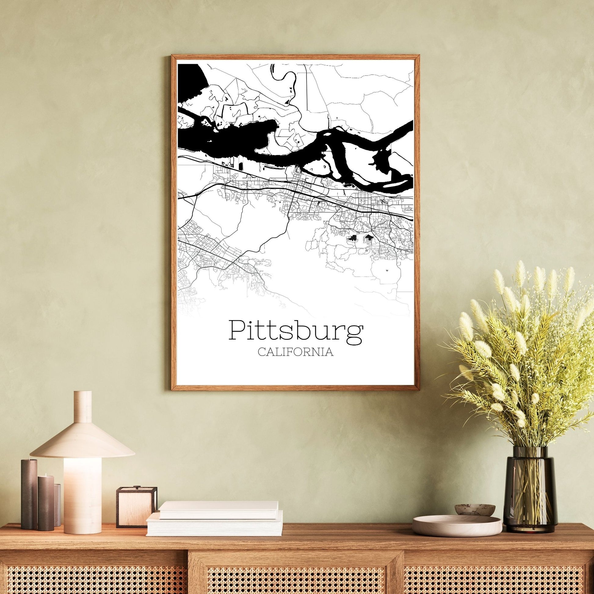 Pittsburg California City Map Poster - GroovyGrove