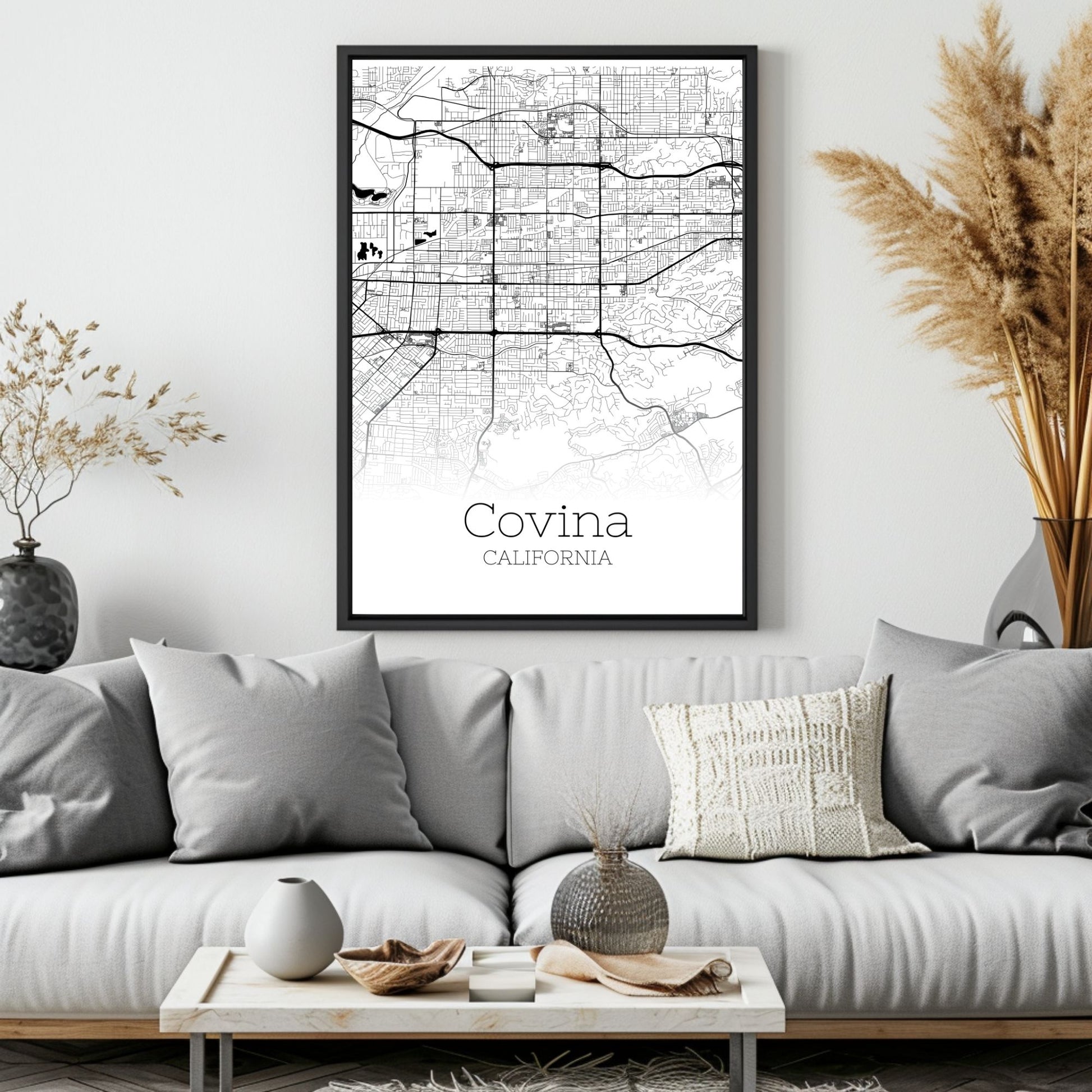 Covina California City Map Poster - GroovyGrove