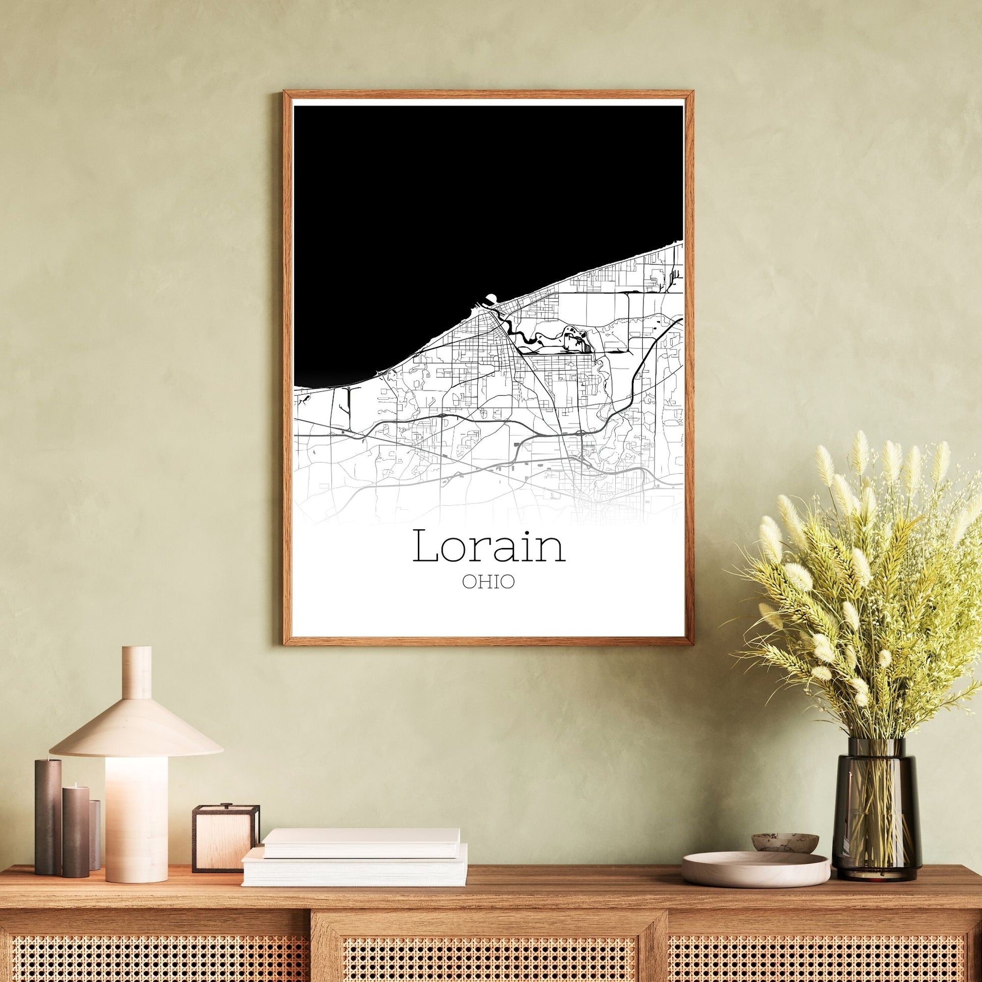 Lorain Ohio City Map Poster - GroovyGrove