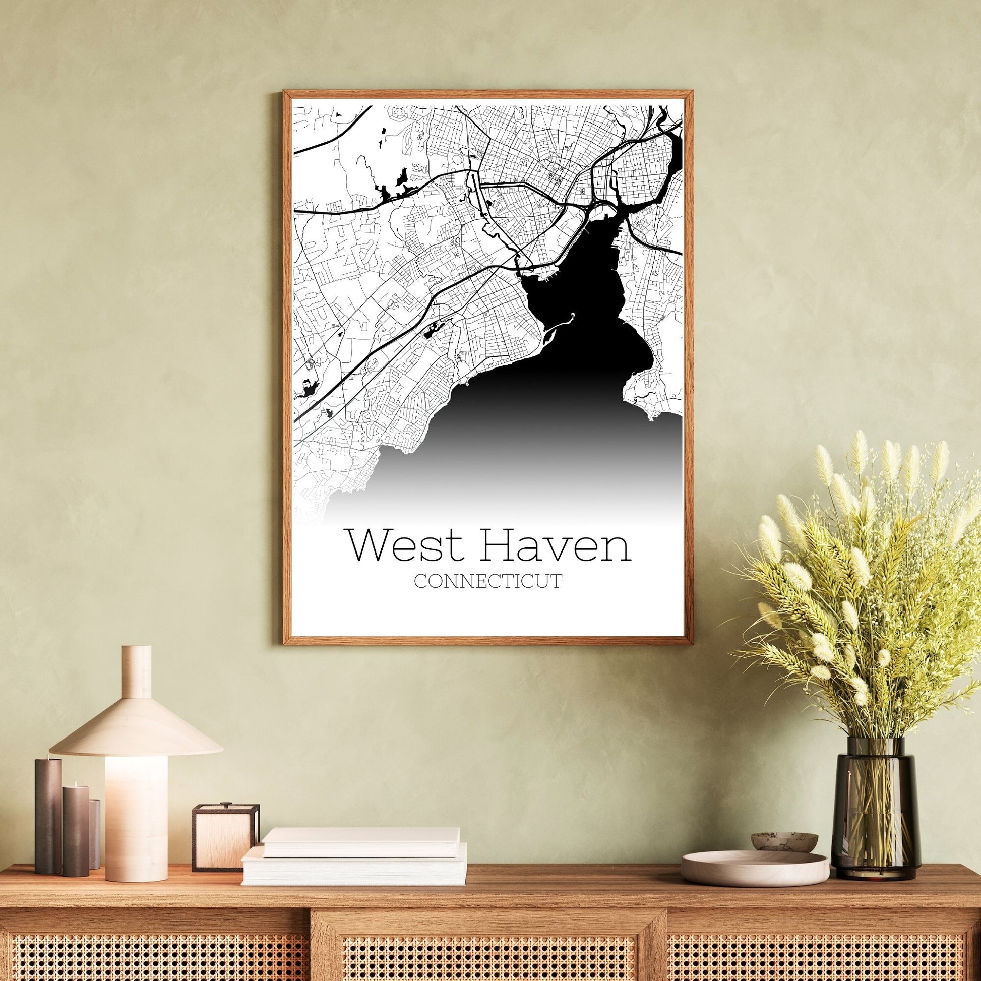 West Haven Connecticut City Map Poster - GroovyGrove