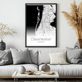 Clearwater Florida City Map Poster - GroovyGrove