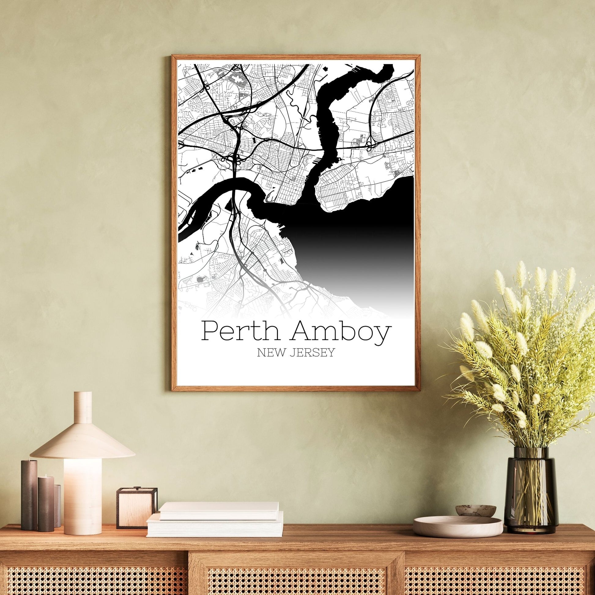 Perth Amboy New Jersey City Map Poster - GroovyGrove