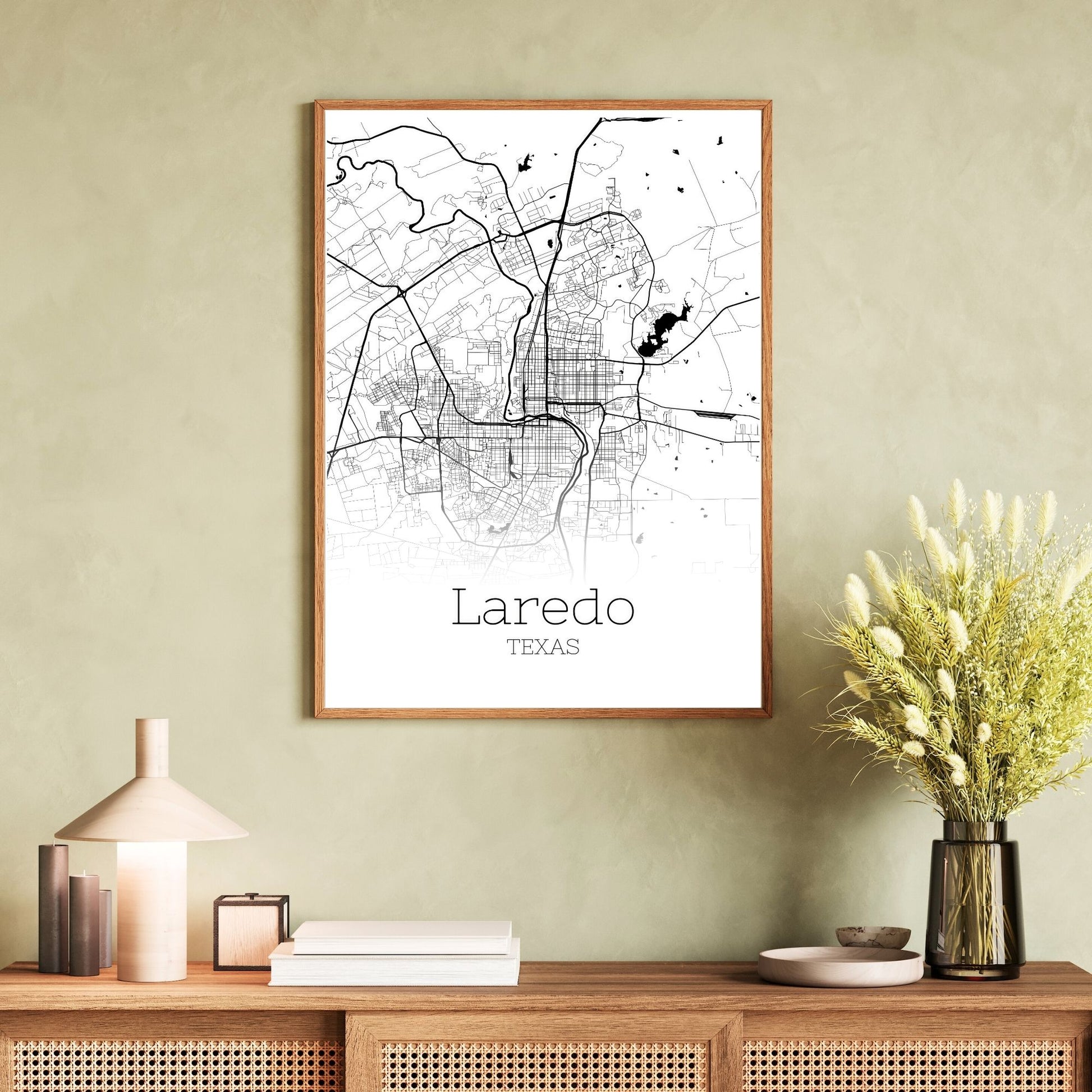 Laredo Texas City Map Poster - GroovyGrove