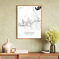 Santee California City Map Poster - GroovyGrove