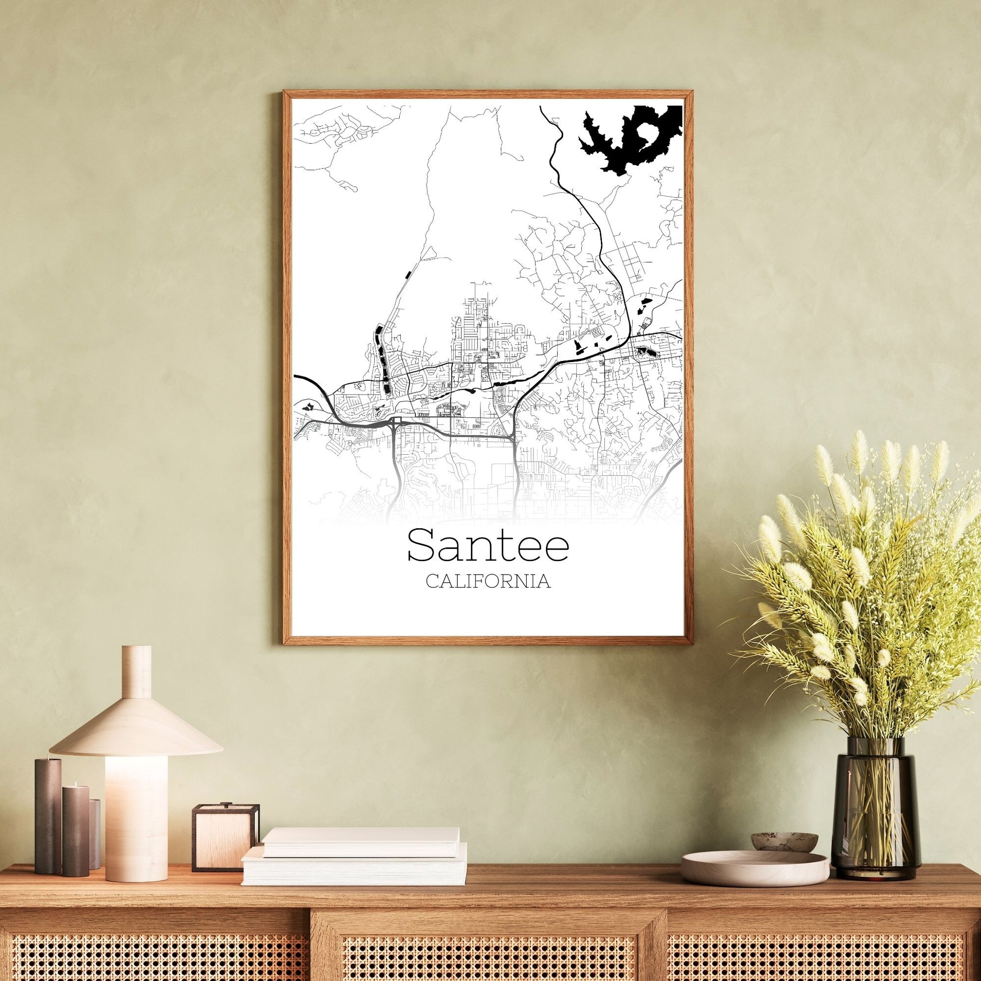 Santee California City Map Poster - GroovyGrove