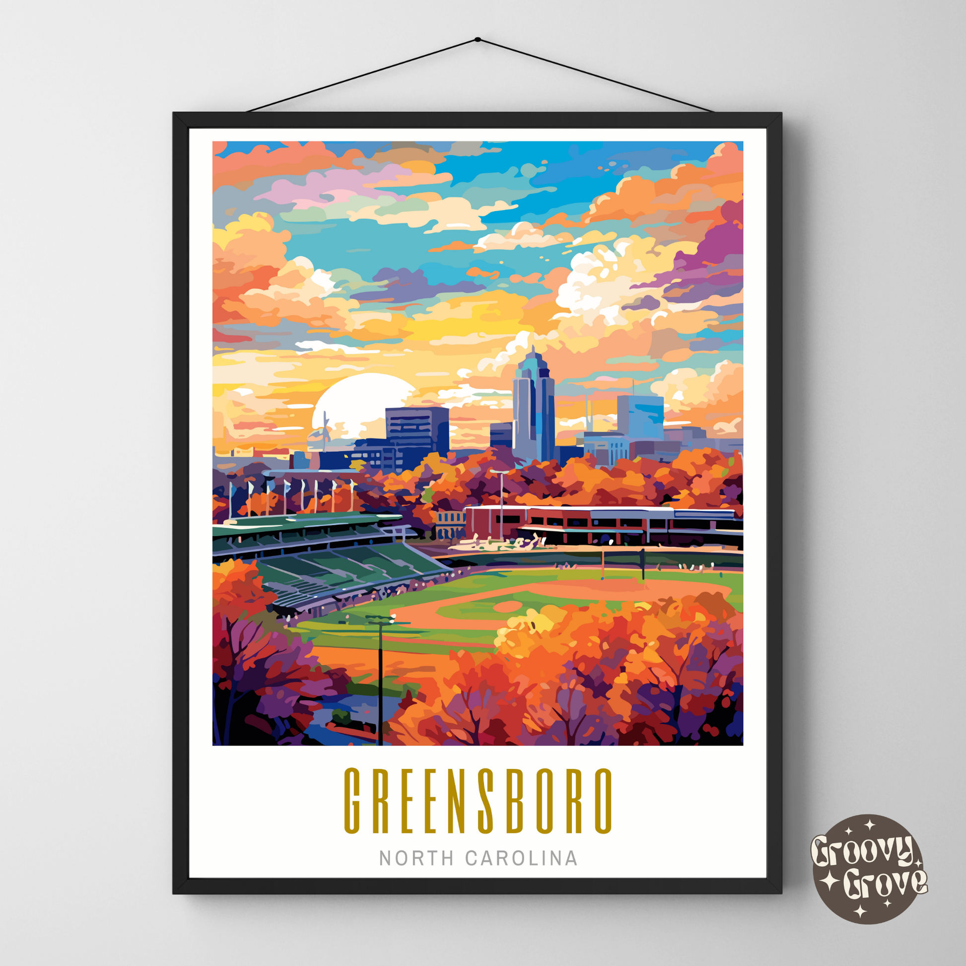 Greensboro North Carolina Poster - GroovyGrove