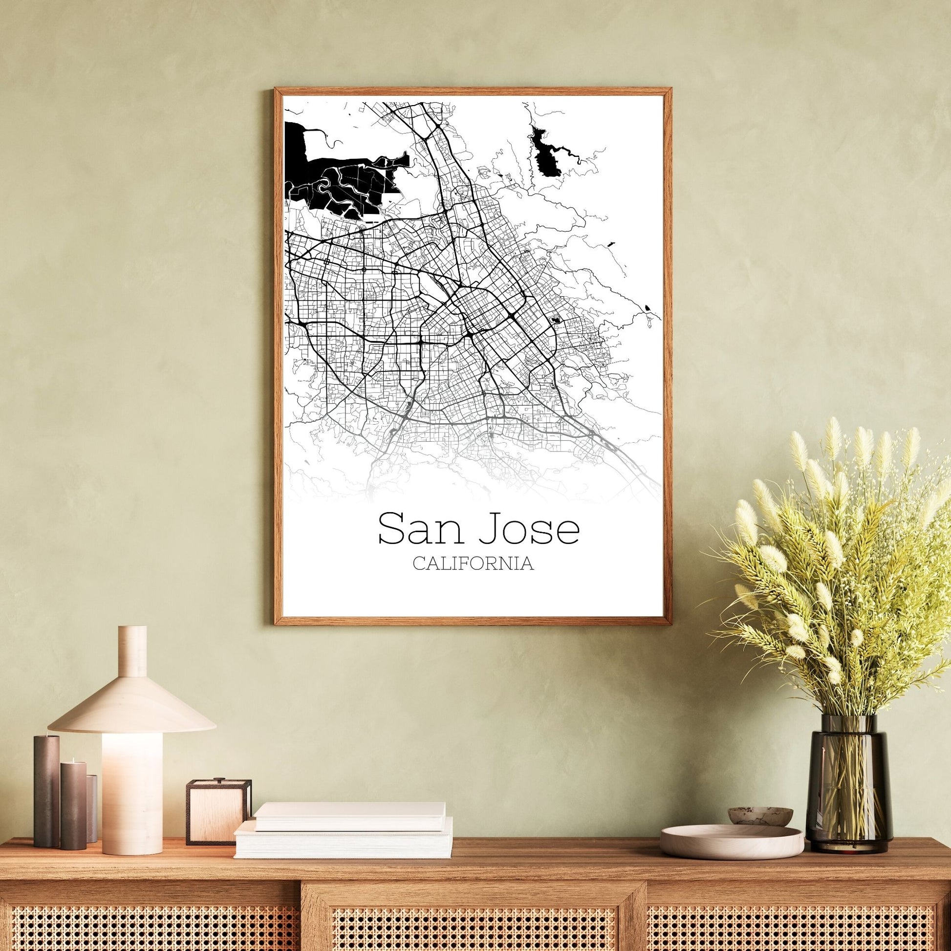 San Jose California City Map Poster - GroovyGrove