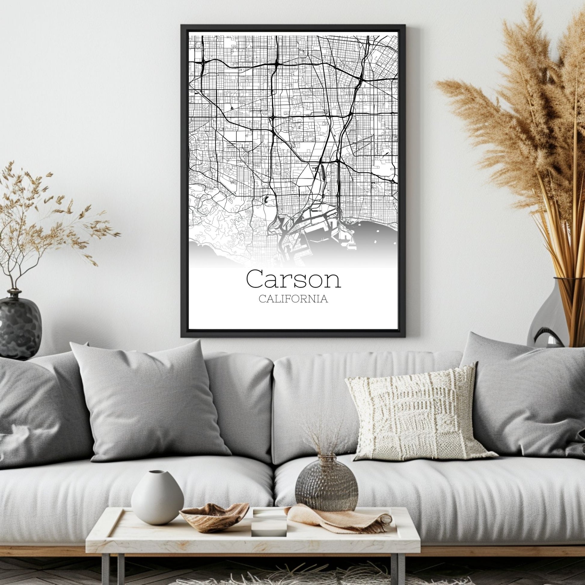 Carson California City Map Poster - GroovyGrove