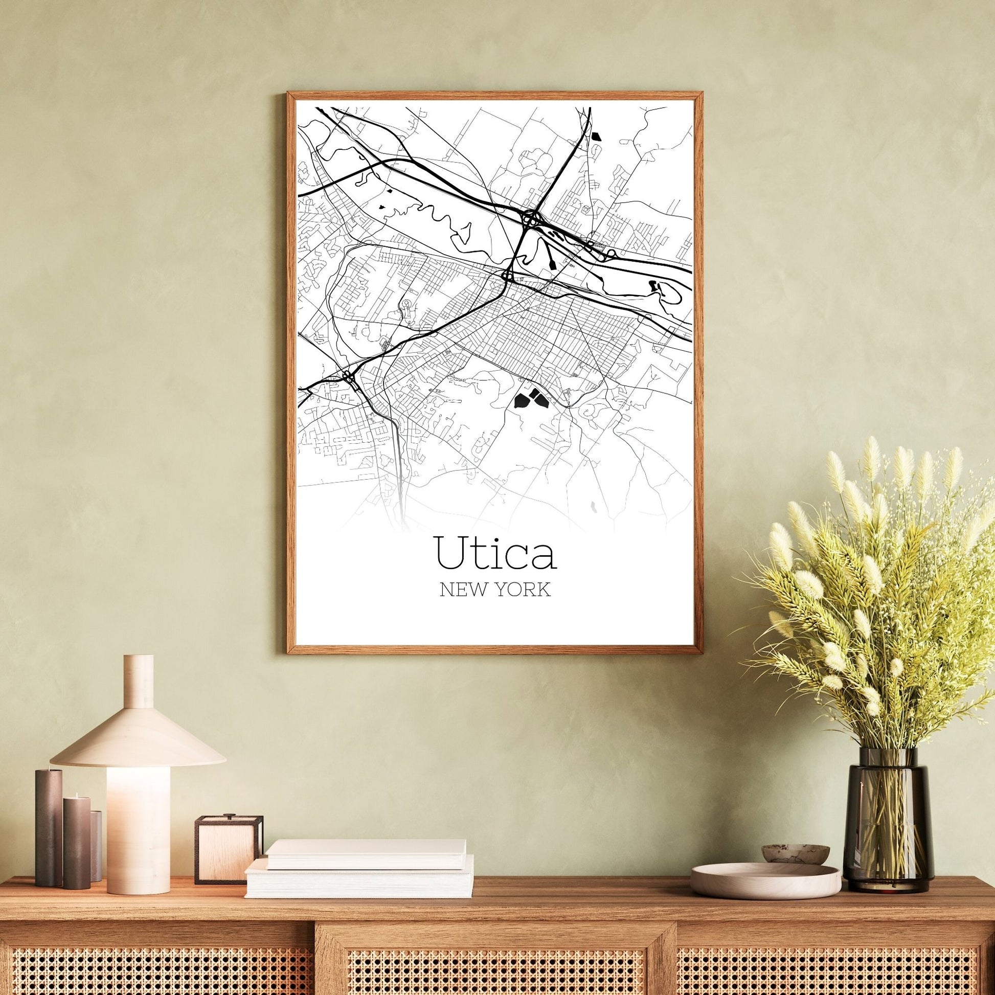 Utica New York City Map Poster - GroovyGrove