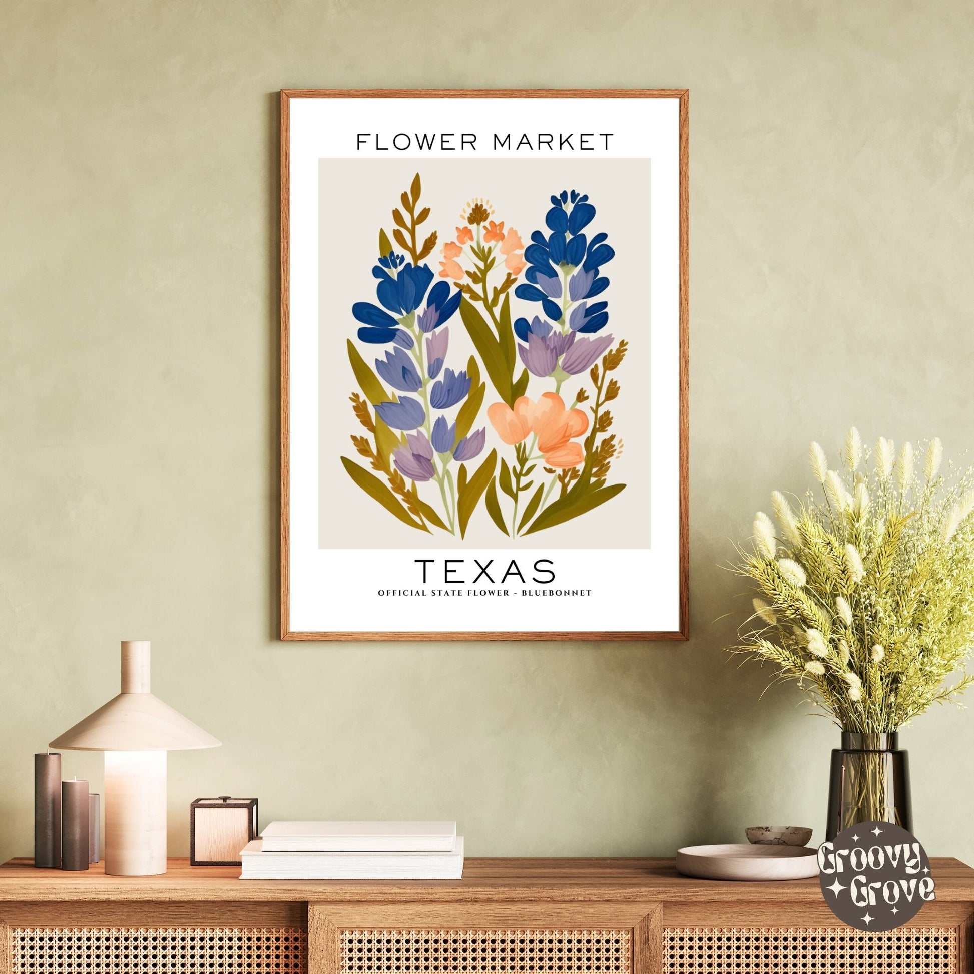 Texas Flower Market Poster - GroovyGrove