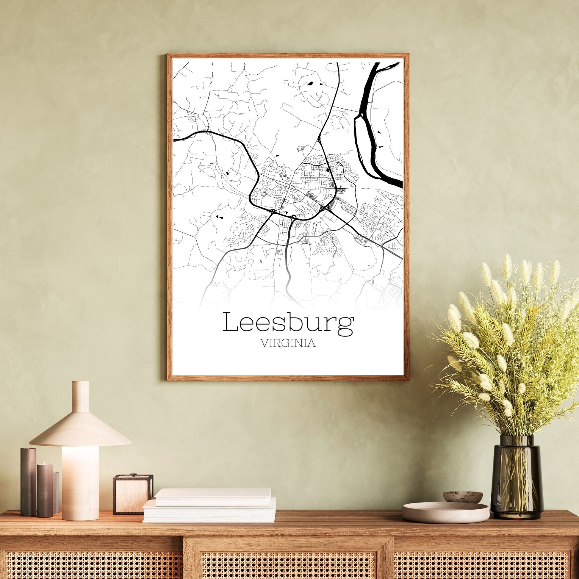 Leesburg Virginia City Map Poster - GroovyGrove