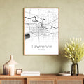 Lawrence Kansas City Map Poster - GroovyGrove