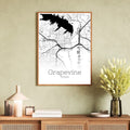 Grapevine Texas City Map Poster - GroovyGrove