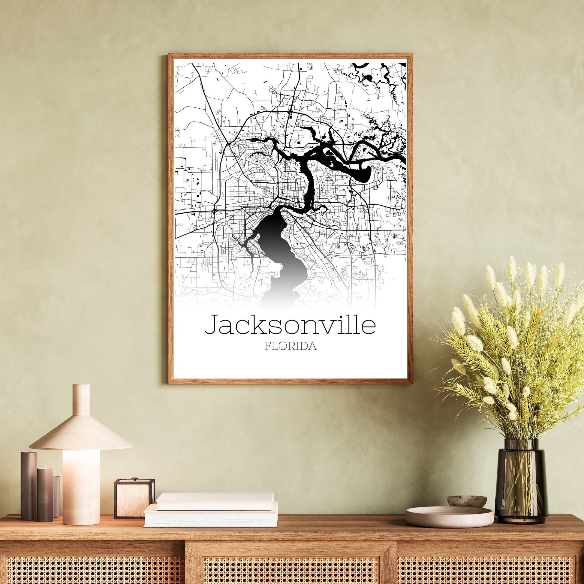 Jacksonville Florida City Map Poster - GroovyGrove