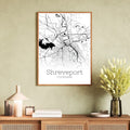 Shreveport Louisiana City Map Poster - GroovyGrove