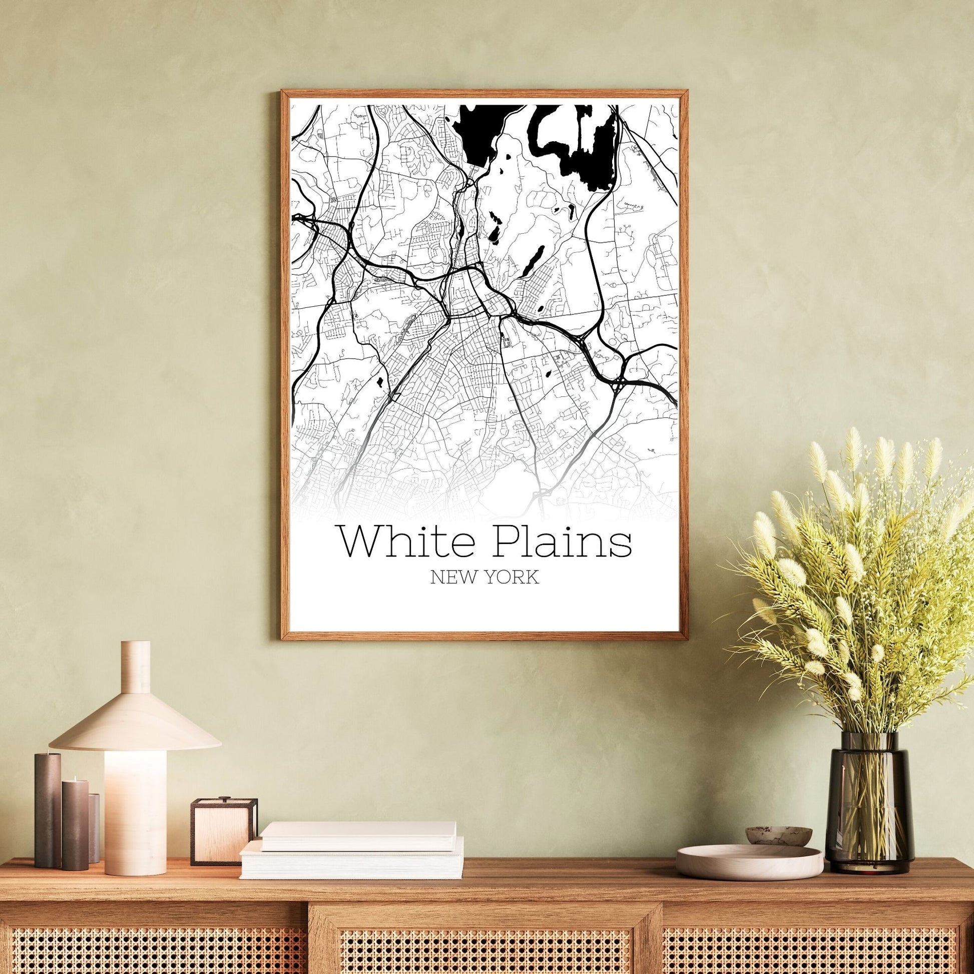 White Plains New York City Map Poster - GroovyGrove