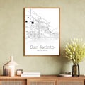 San Jacinto California City Map Poster - GroovyGrove