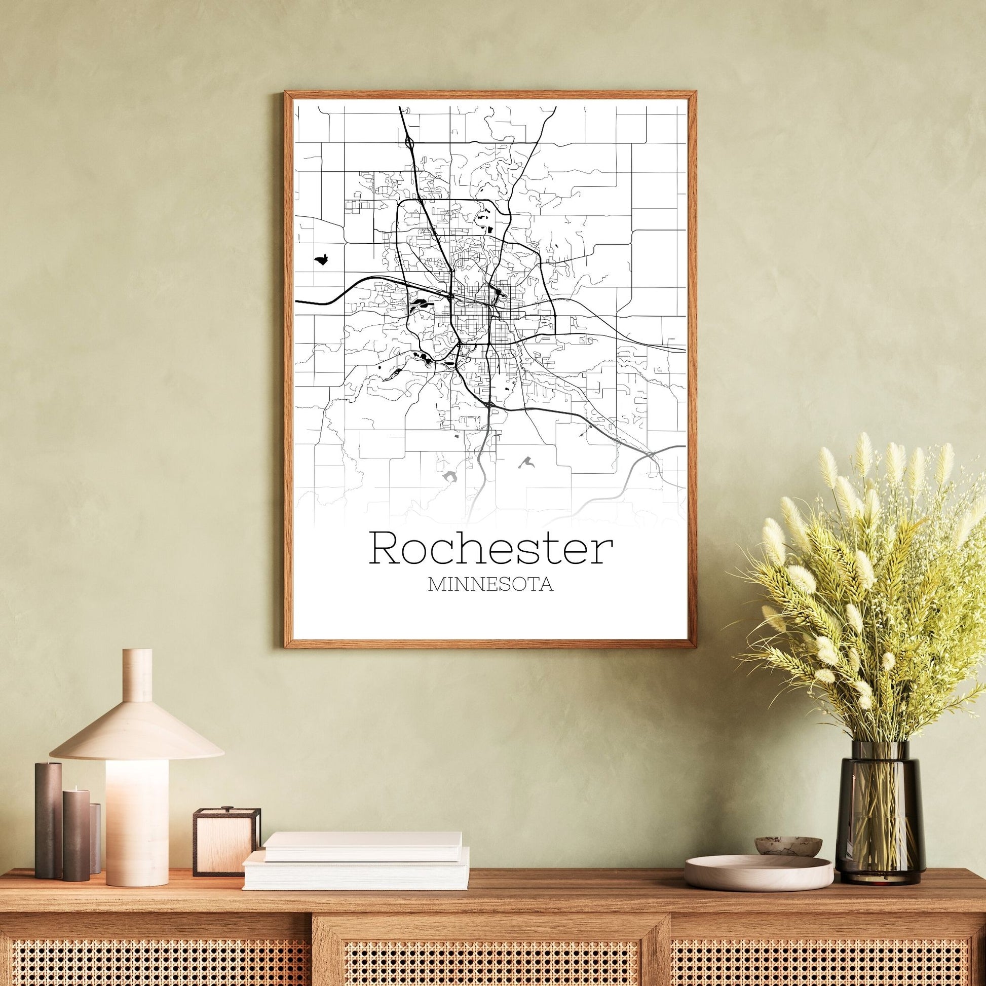 Rochester Minnesota City Map Poster - GroovyGrove