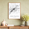 Lake Charles Louisiana City Map Poster - GroovyGrove