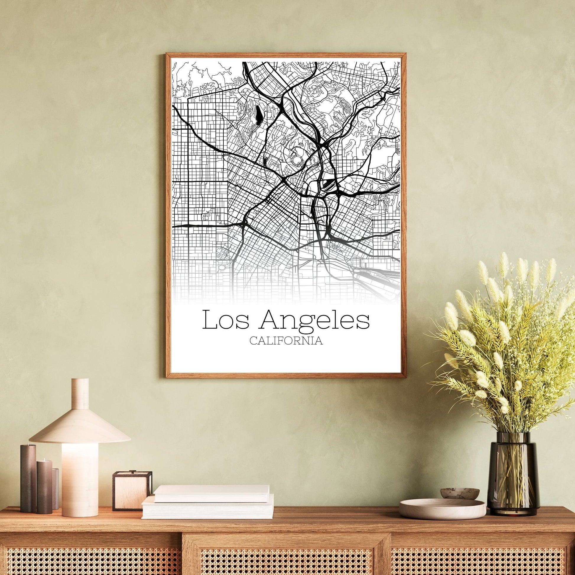 Los Angeles California City Map Poster - GroovyGrove