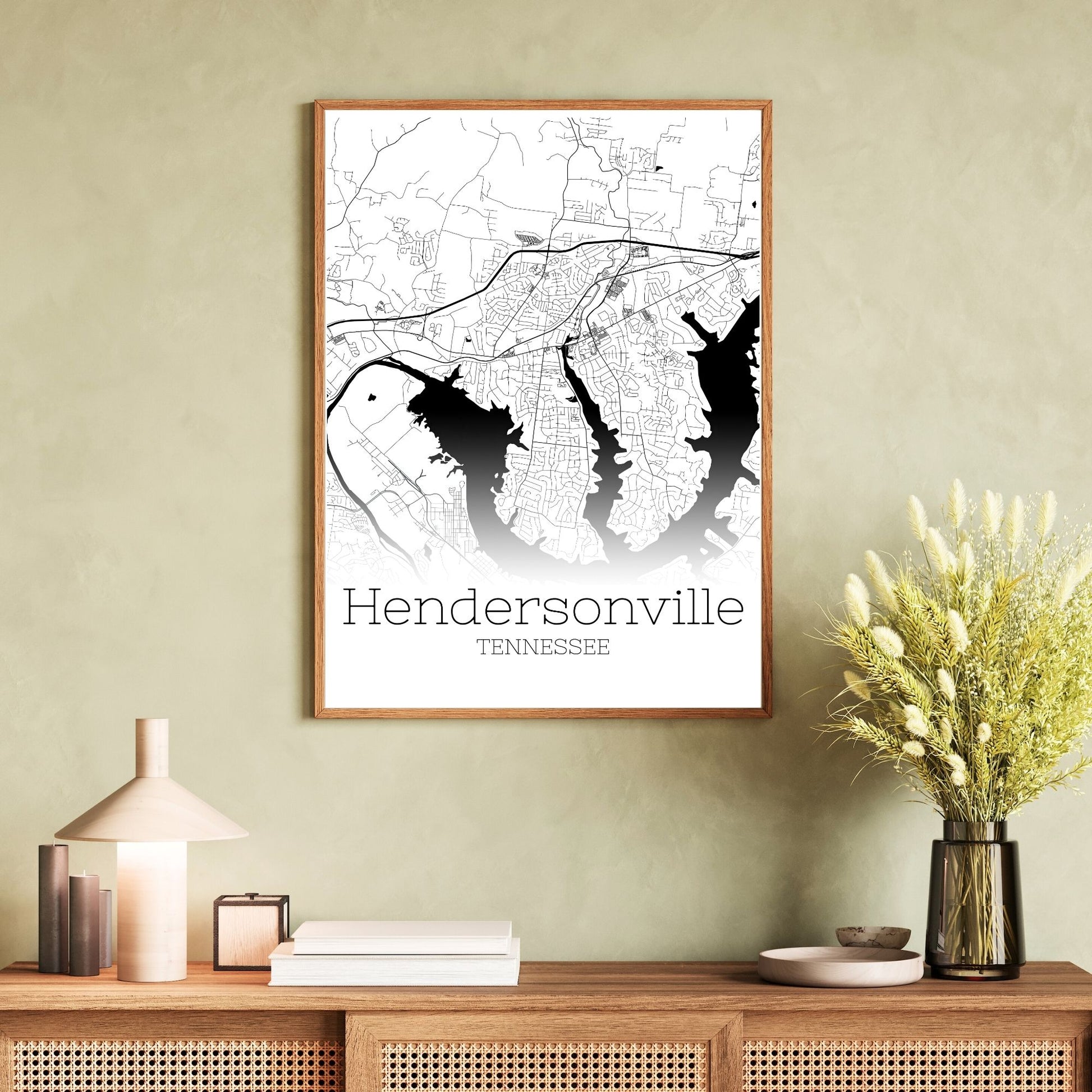 Hendersonville Tennessee City Map Poster - GroovyGrove