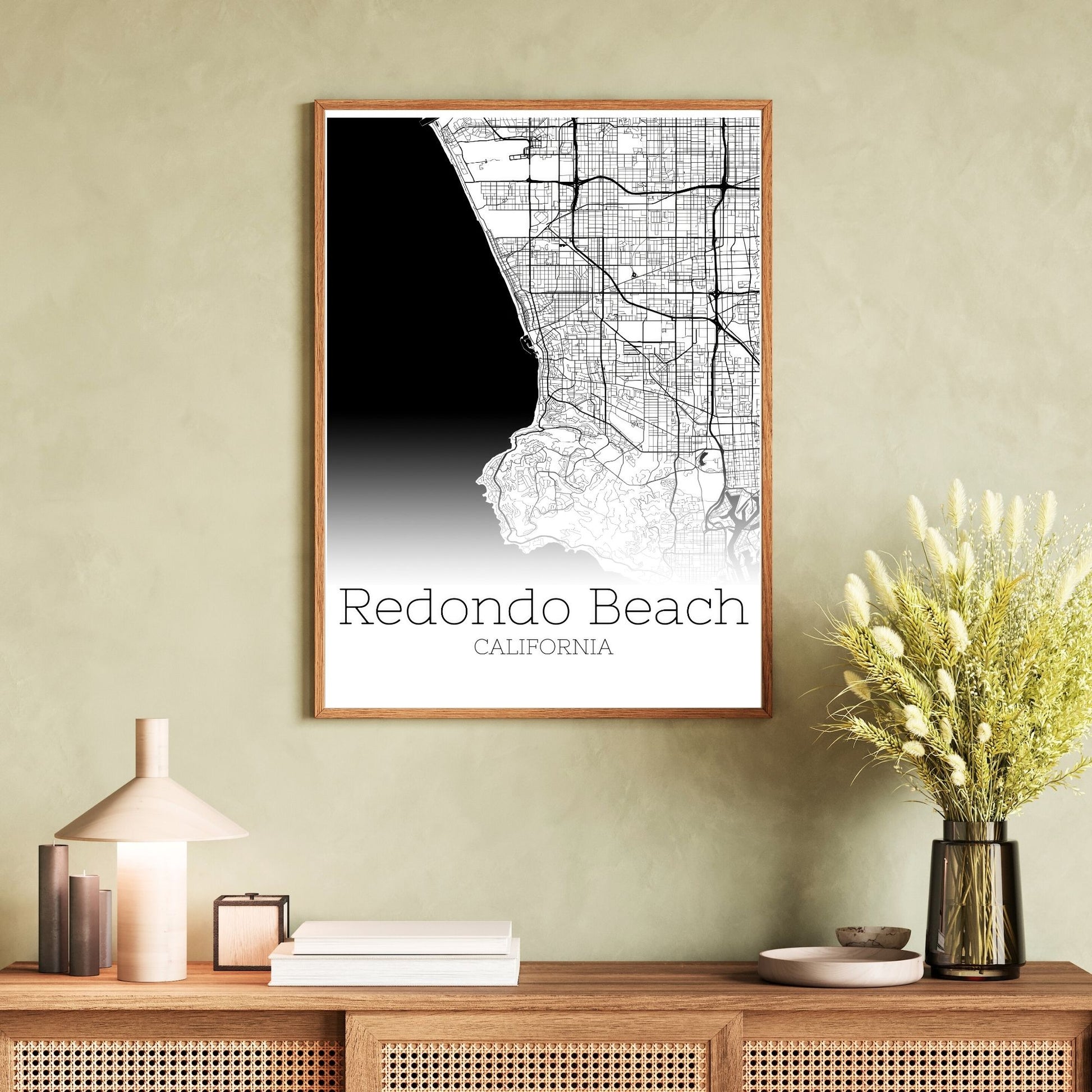 Redondo Beach California City Map Poster - GroovyGrove