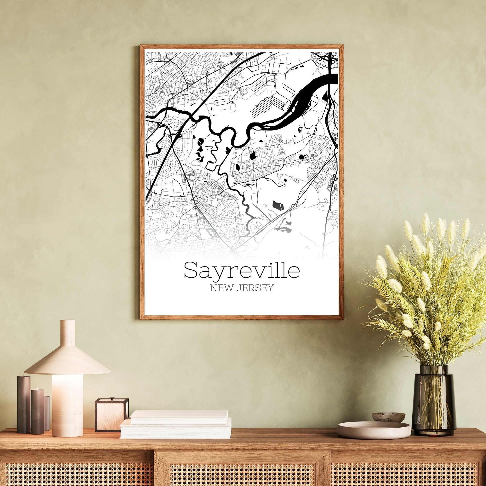 Sayreville New Jersey City Map Poster - GroovyGrove