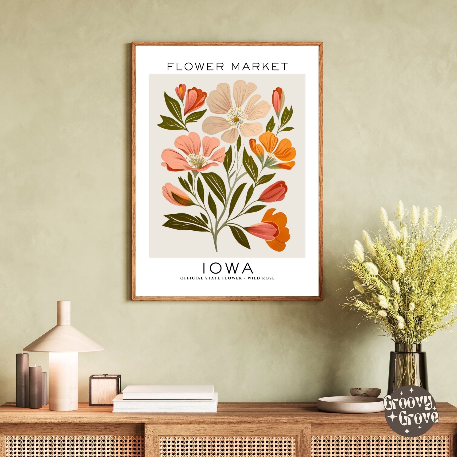 Iowa Flower Market Poster - GroovyGrove