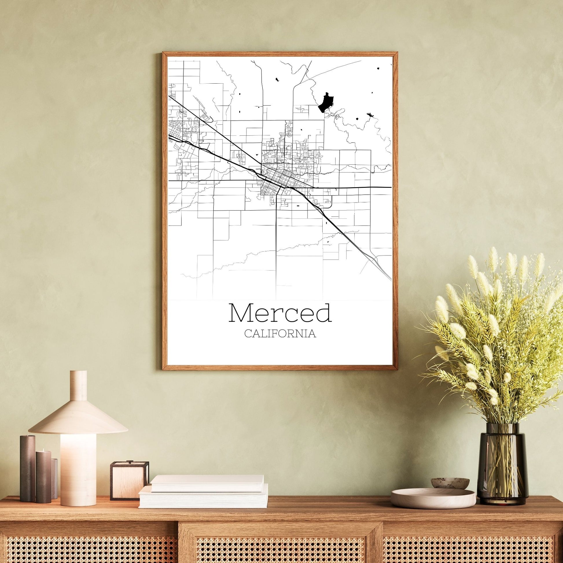 Merced California City Map Poster - GroovyGrove