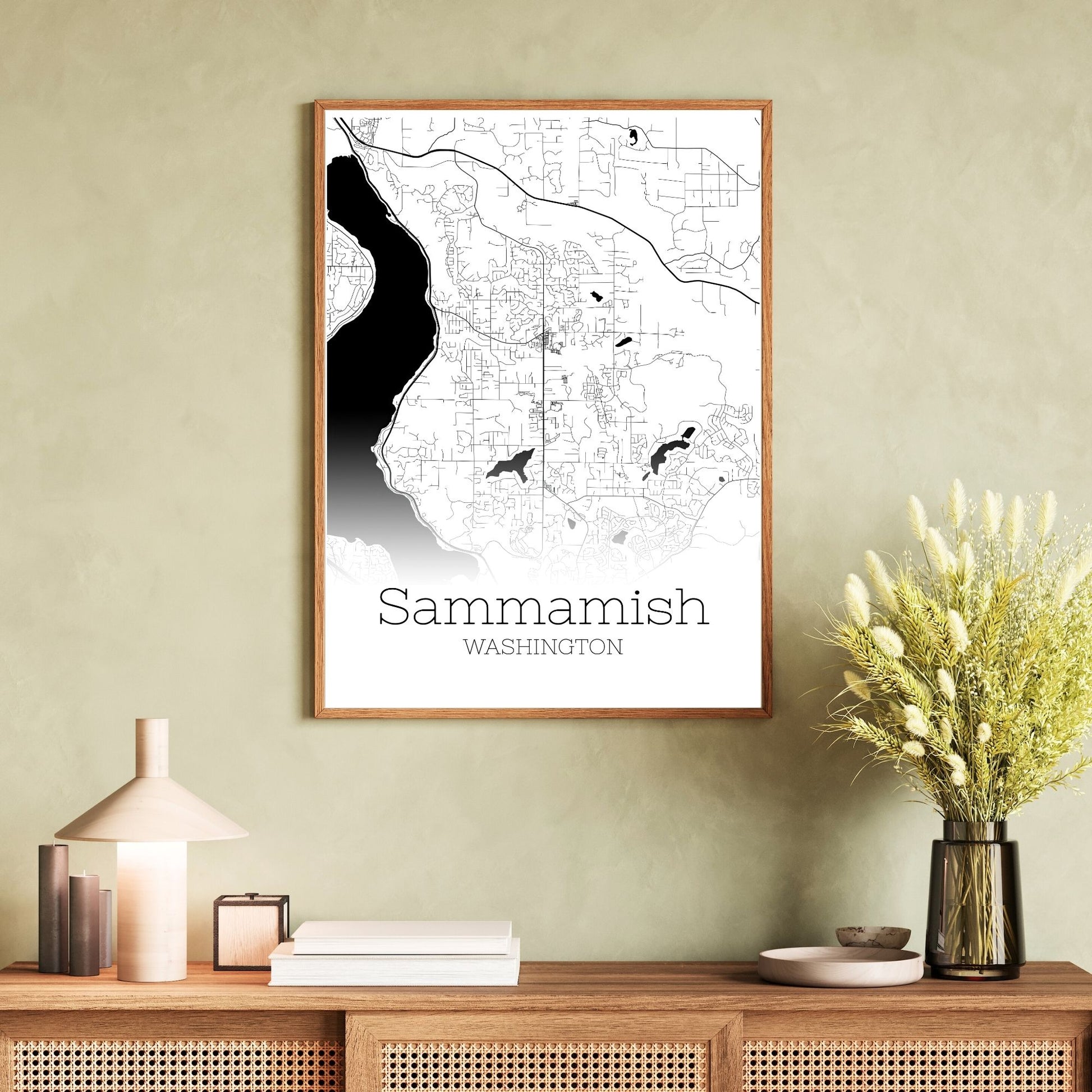 Sammamish Washington City Map Poster - GroovyGrove