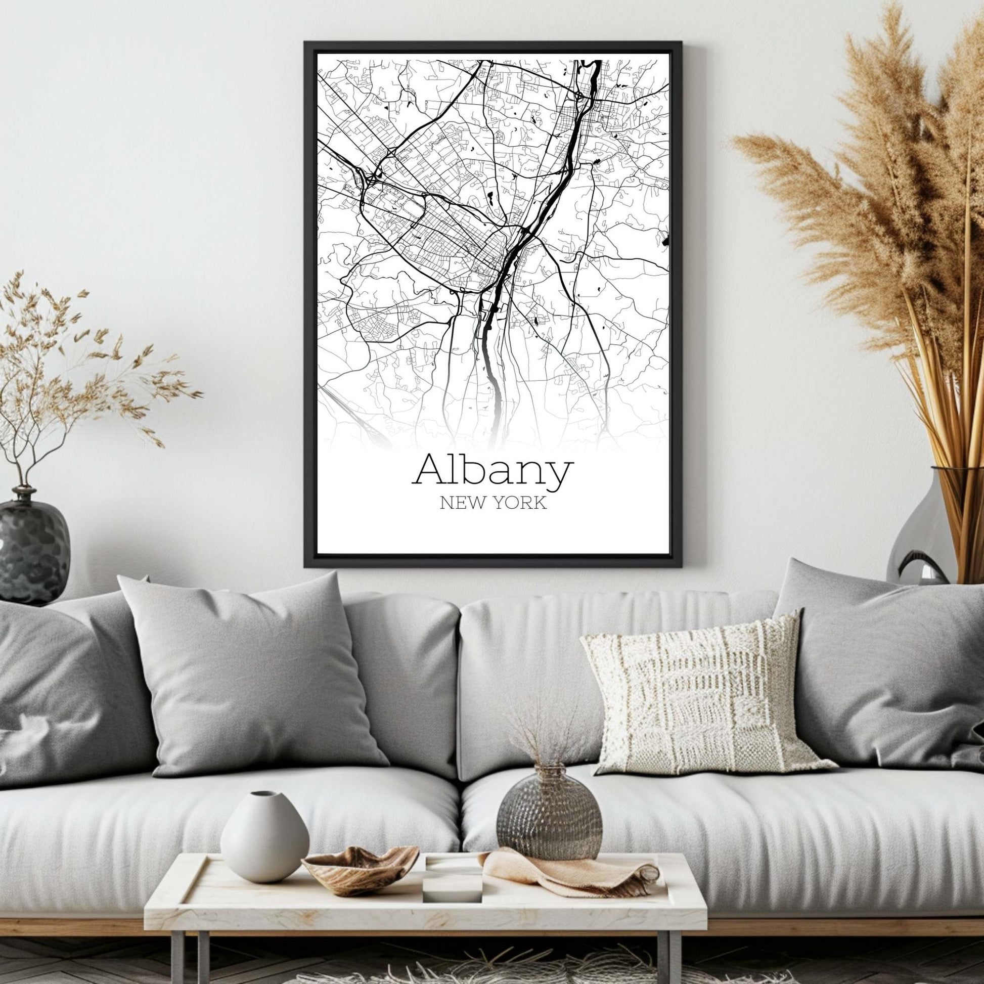 Albany New York City Map Poster - GroovyGrove